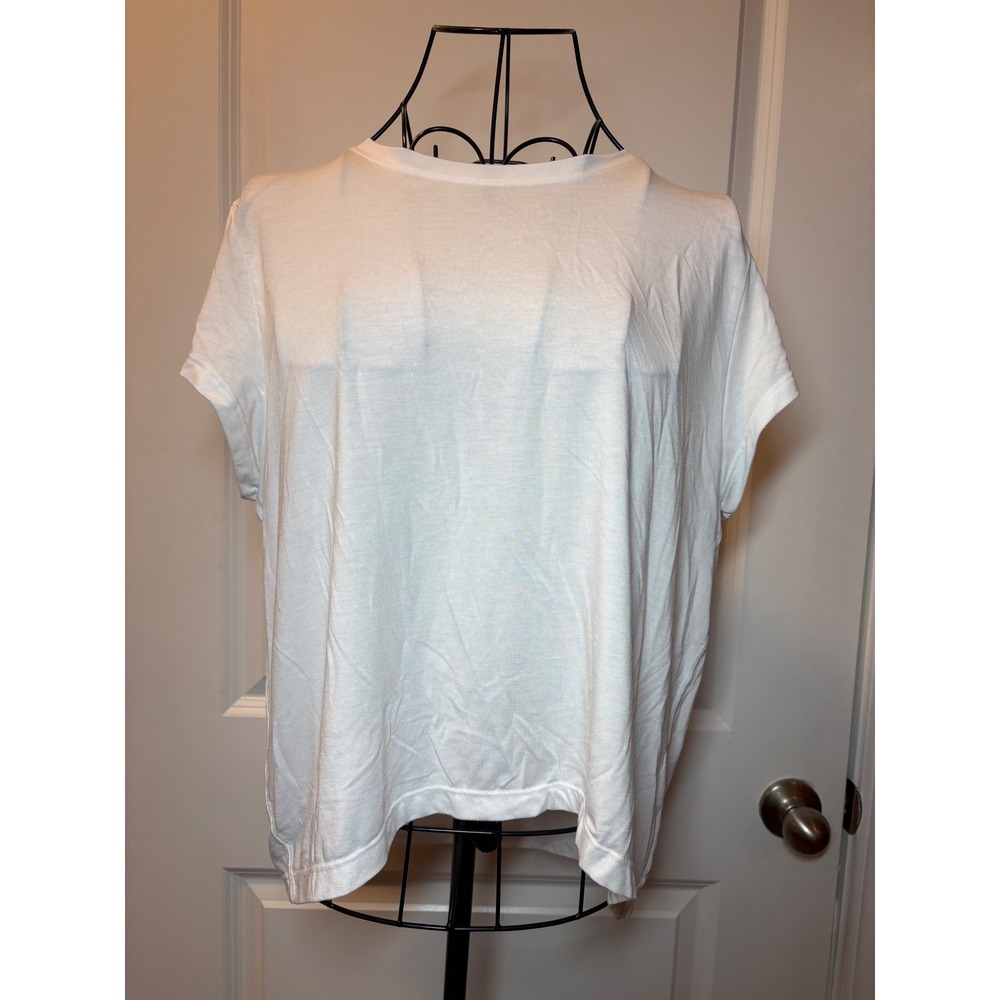 Athleta Zephyr Tee White Short Sleeve Relaxed Fit Pleated‎ Back Top XS